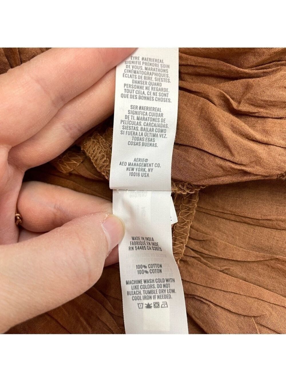 NWT Aerie Brown Tie Front Tiered Tank Top M - Picture 14 of 16